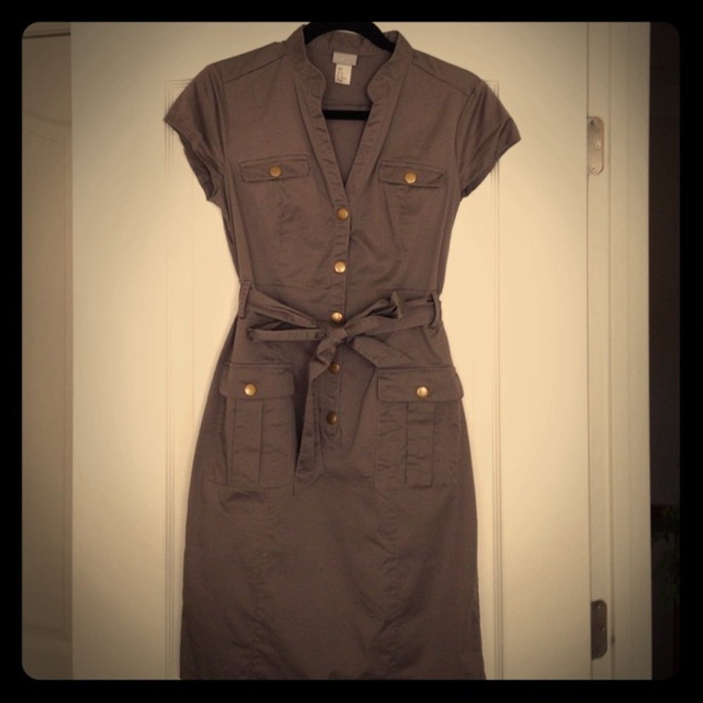 Black safari shirt dress